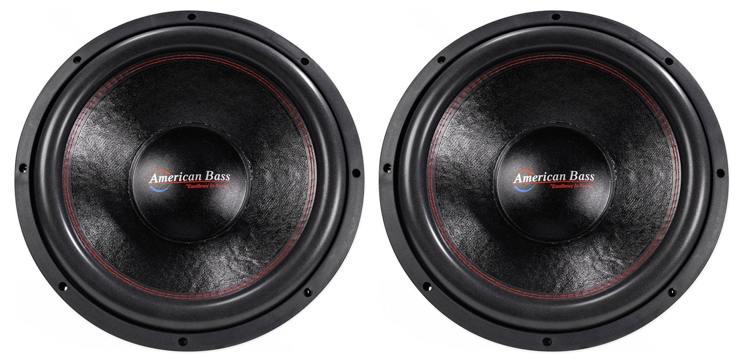 (2) American Bass XFL-1522 2000w 15 Competition Car Subwoofers w/3 Voice Coils